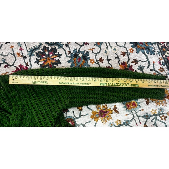 Vintage Handmade Granny Crochet Chunky Sweater Jacket Green - Picture 9 of 10